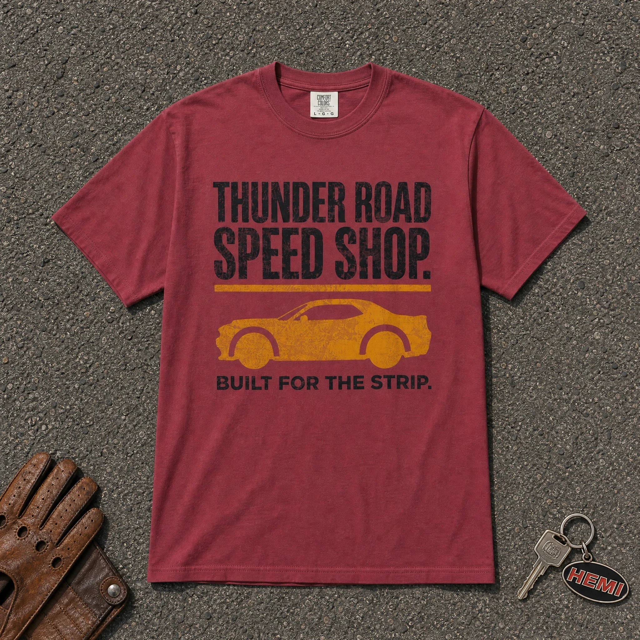 Thunder Road Speed Shop Strip Tee - Road Muse