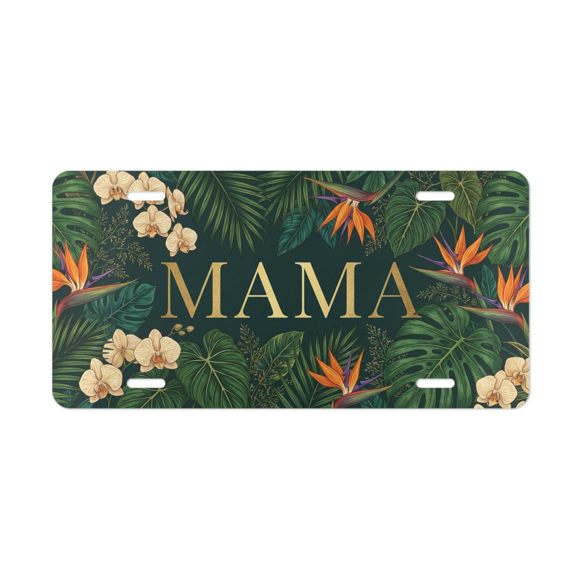 Tropical Floral Mama Vanity Plate - Road Muse