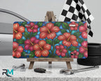 Tropical Hibiscus Pattern Vanity Plate - Road Muse