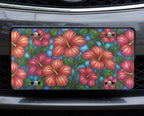 Tropical Hibiscus Pattern Vanity Plate - Road Muse