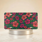 Tropical Hibiscus Pattern Vanity Plate - Road Muse