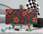 Tropical Hibiscus Pattern Vanity Plate - Road Muse