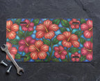 Tropical Hibiscus Pattern Vanity Plate - Road Muse