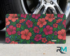 Tropical Hibiscus Pattern Vanity Plate - Road Muse