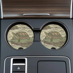 Turtle Illustration Car Coasters Set - Road Muse