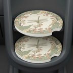 Vintage Dragonfly Floral Car Coasters Set - Road Muse