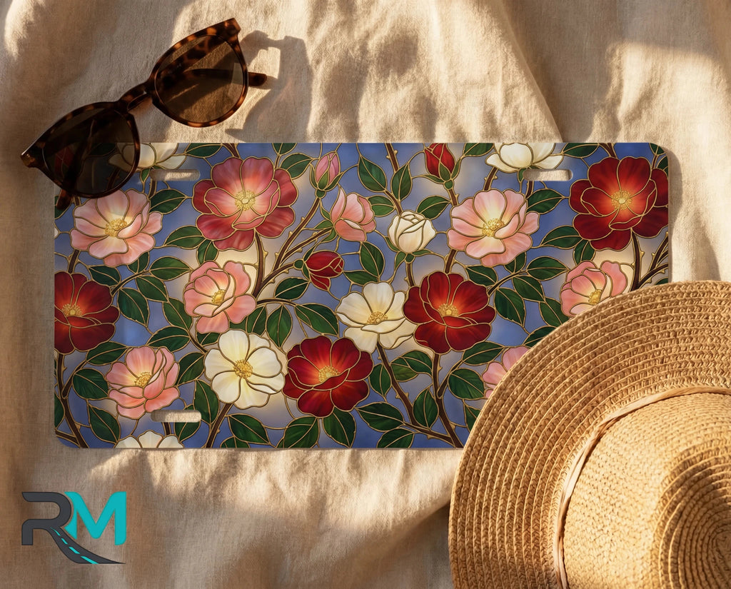Vintage Floral Pattern Vanity Plate - Road Muse