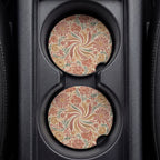 Vintage Flower Design Car Coasters Set - Road Muse