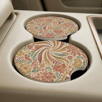 Vintage Flower Design Car Coasters Set - Road Muse