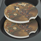 Vintage Geisha Crane Car Coasters Set - Road Muse