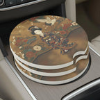 Vintage Geisha Crane Car Coasters Set - Road Muse