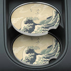 Vintage Great Wave Car Coasters Set - Road Muse