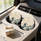 Vintage Great Wave Car Coasters Set - Road Muse