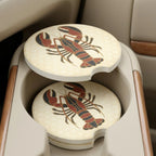 Vintage Lobster Illustration Car Coasters Set - Road Muse