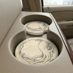 Vintage Octopus Round Car Coasters Set - Road Muse