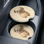 Vintage Pug Cute Dog Car Coasters Set - Road Muse