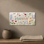 Mama Floral Script Wildflowers Vanity Plate