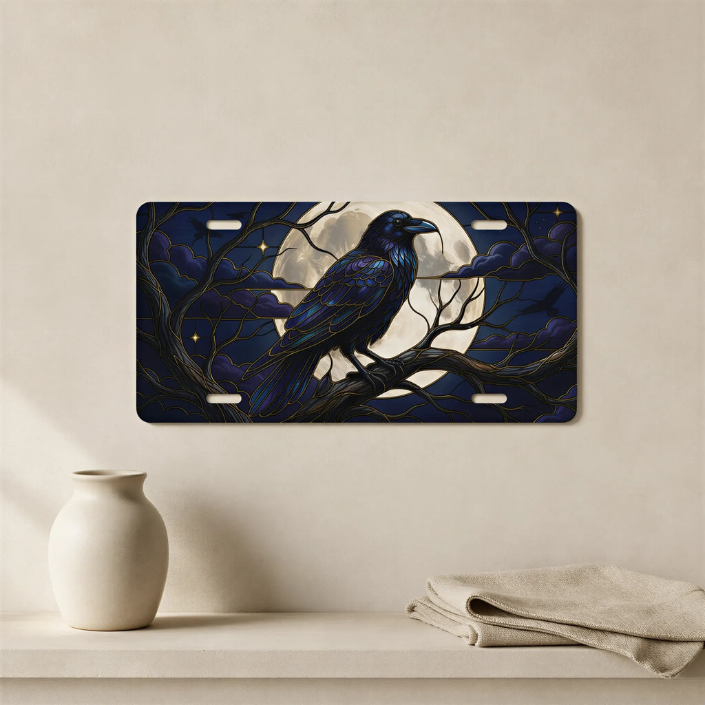 Moonlit Raven Vanity Plate