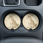 Watercolor Shiba Inu Car Coasters Set - Road Muse