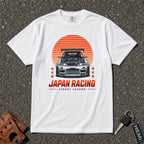 white japan racing skyline graphic tshirt — retro import car comfort colors street legend tee
