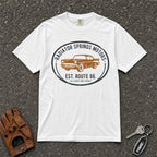 white radiator springs route 66 retro graphic tshirt - vintage motor club comfort colors tee
