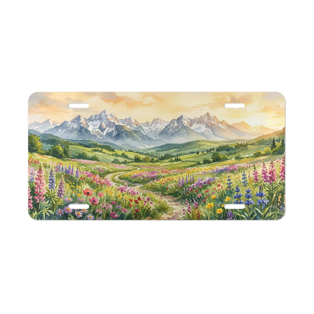 Wildflower Meadow Mountain Vanity Plate - Road Muse