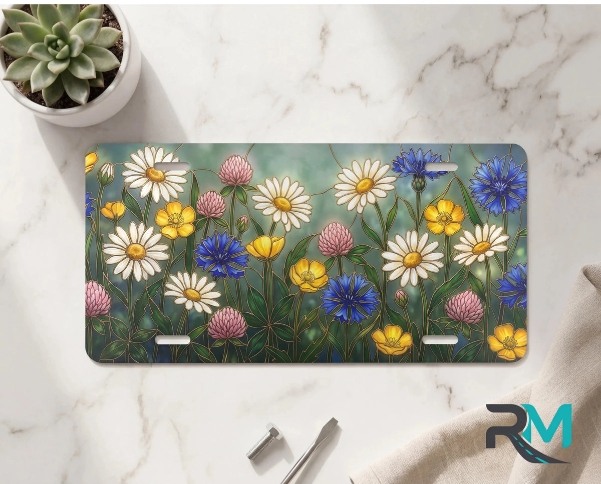 Wildflower Meadow Vanity Plate - Road Muse