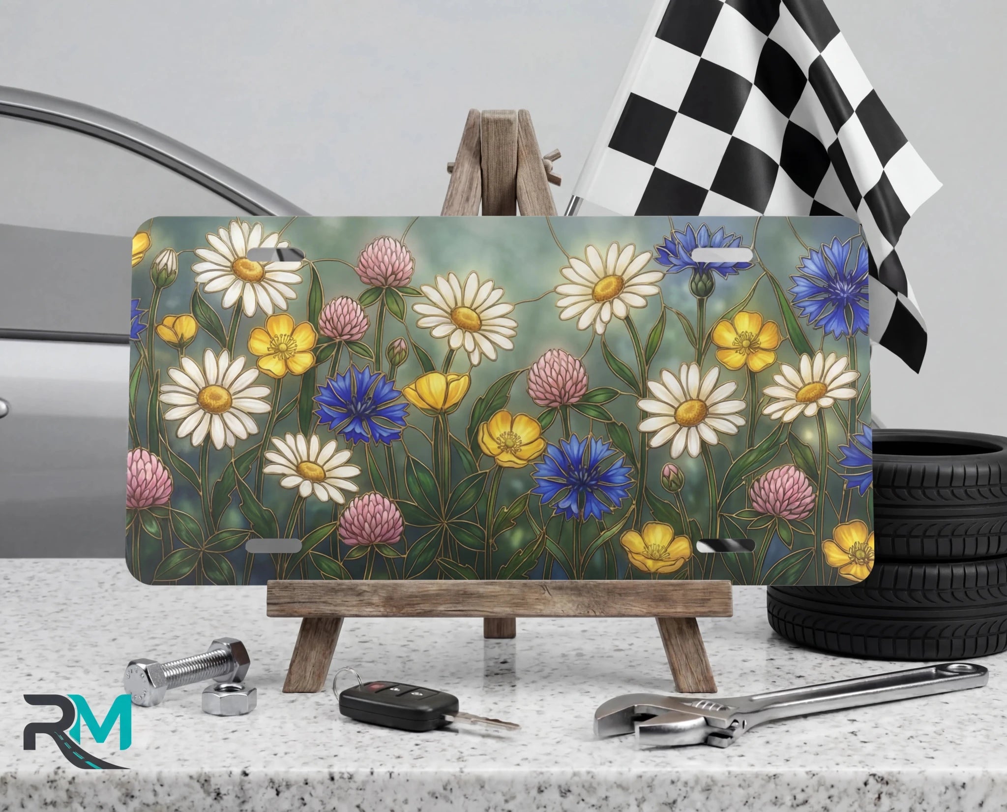 Wildflower Meadow Vanity Plate - Road Muse