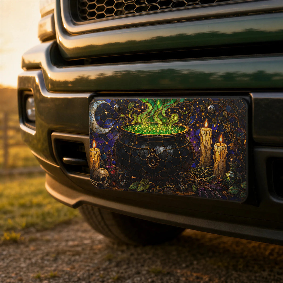 Witch Cauldron Magic Vanity Plate - Road Muse