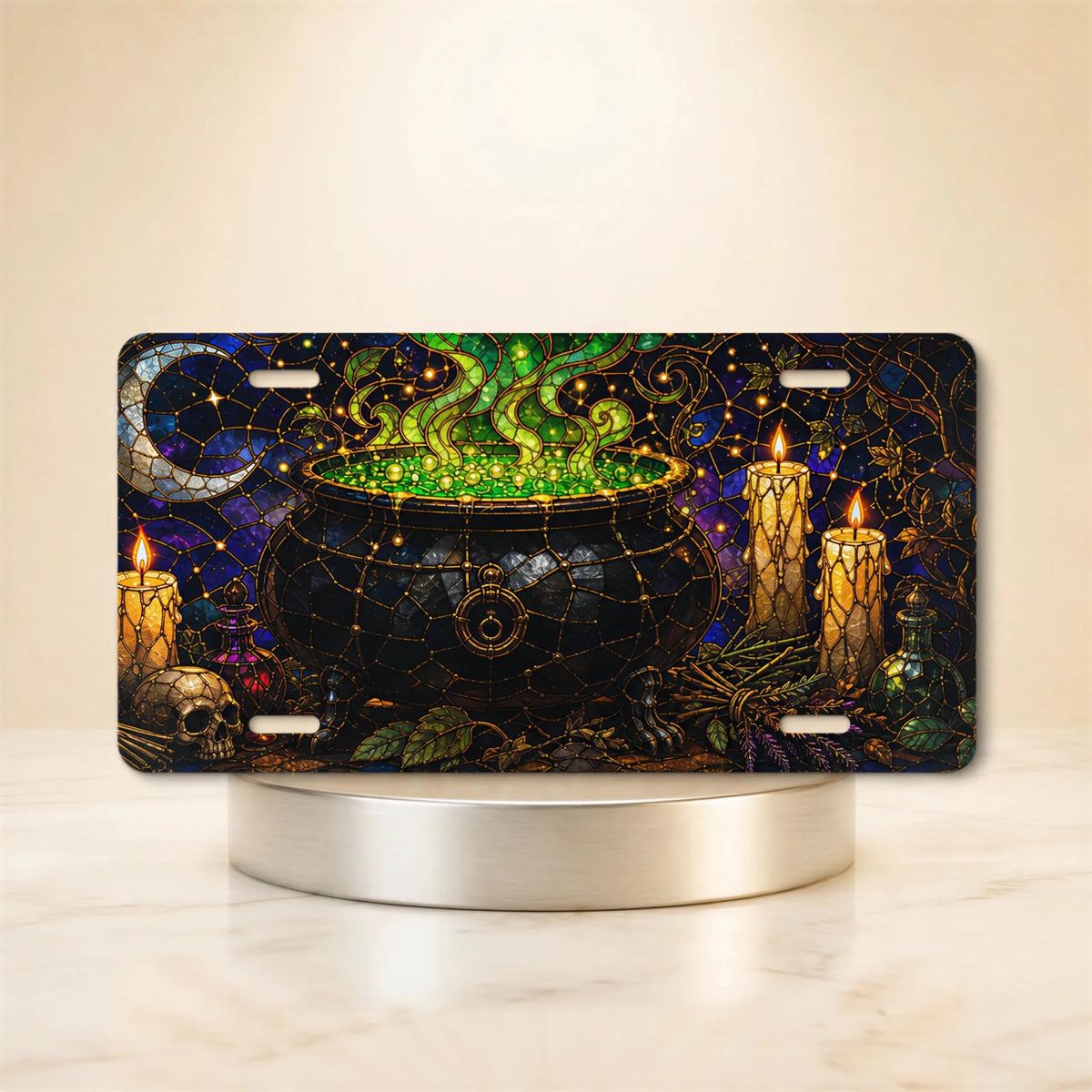 Witch Cauldron Magic Vanity Plate - Road Muse