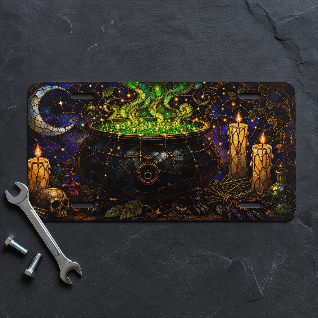 Witch Cauldron Magic Vanity Plate - Road Muse