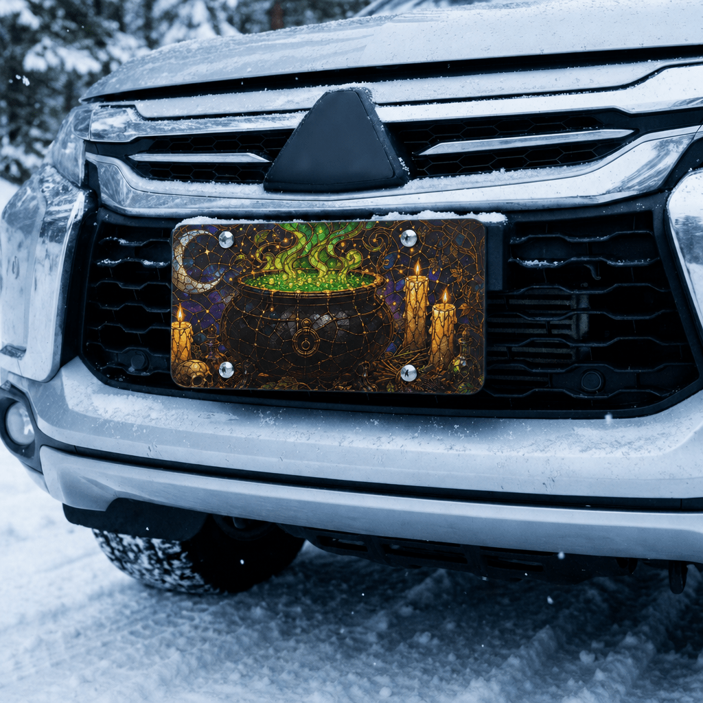 Witch Cauldron Magic Vanity Plate - Road Muse