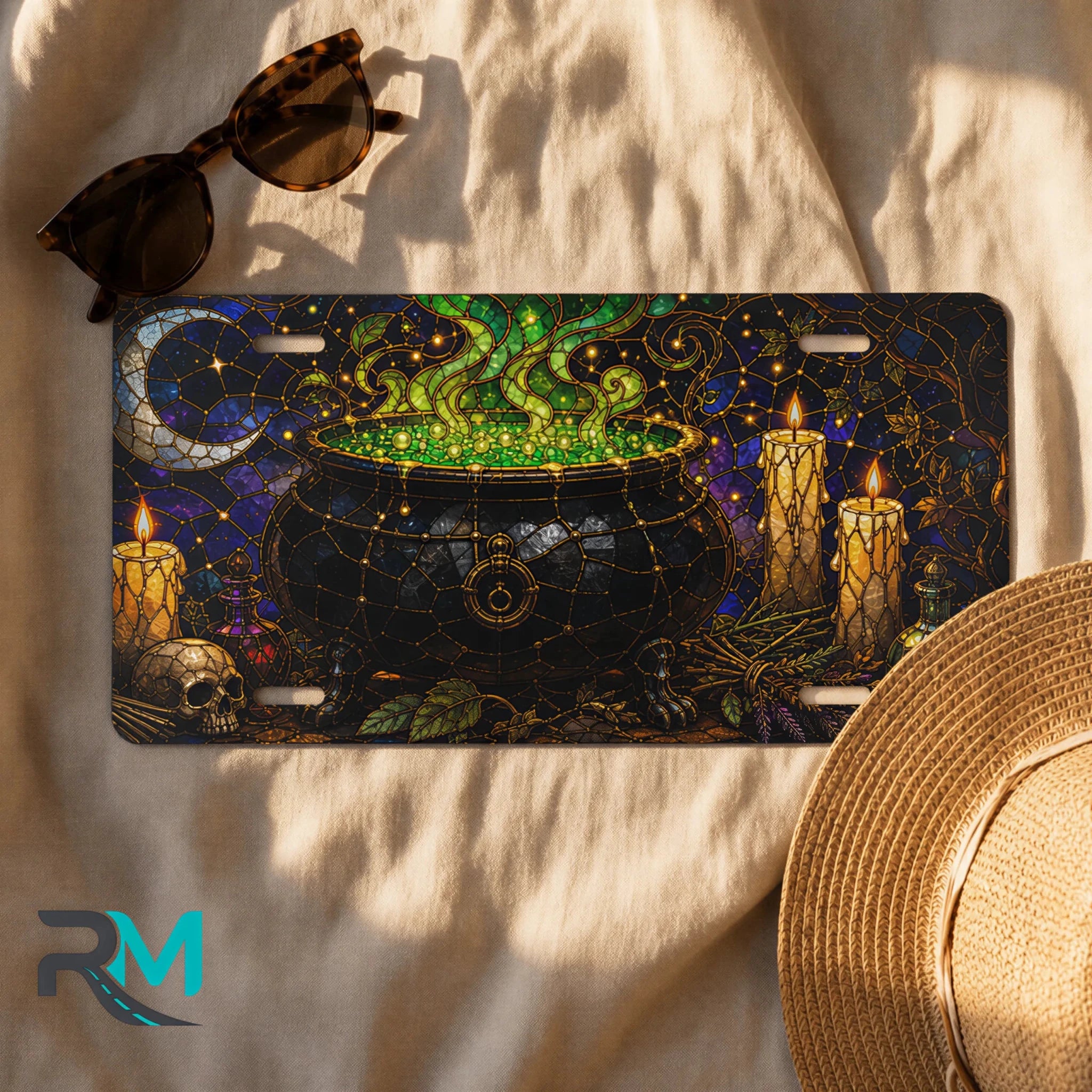 Witch Cauldron Magic Vanity Plate - Road Muse