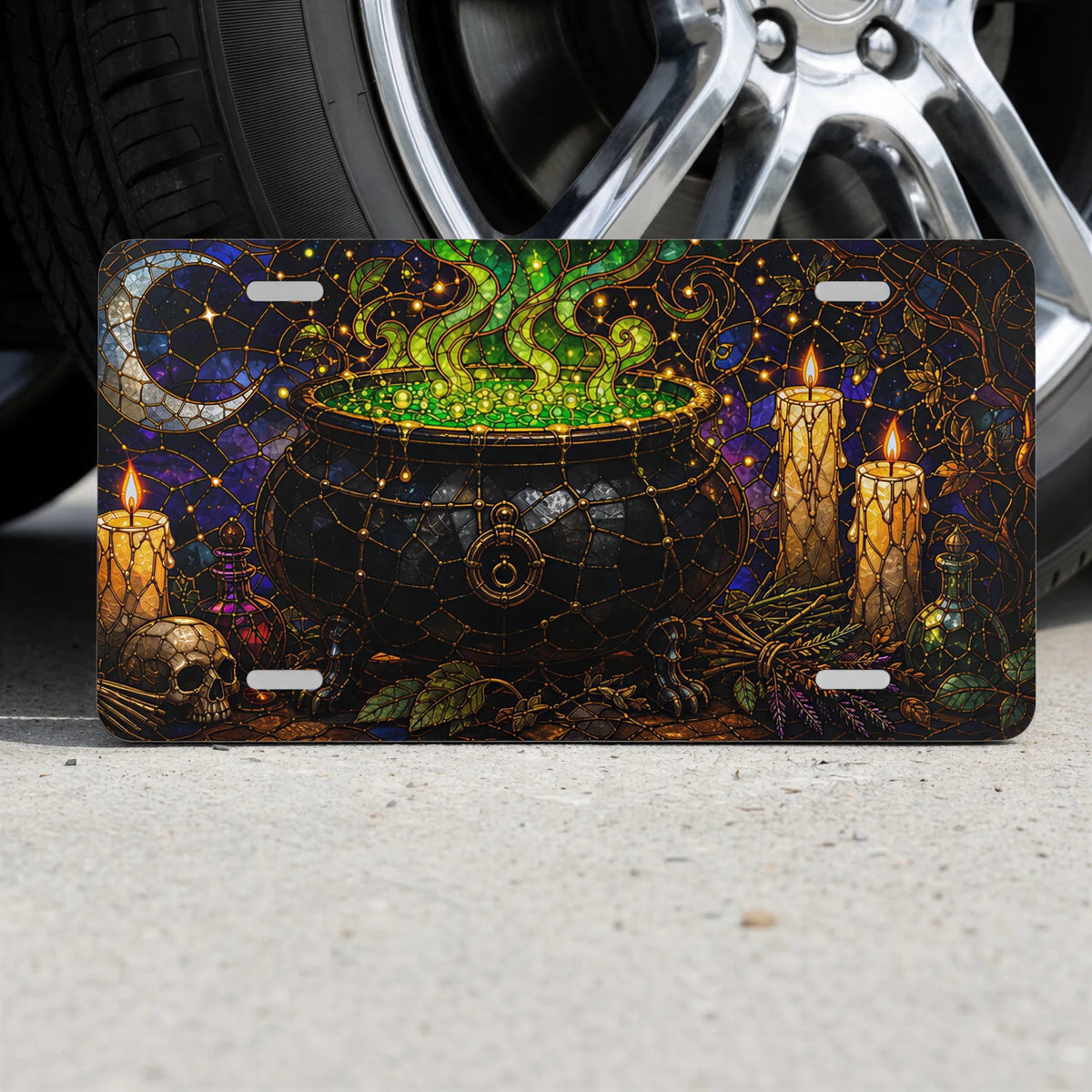 Witch Cauldron Magic Vanity Plate - Road Muse