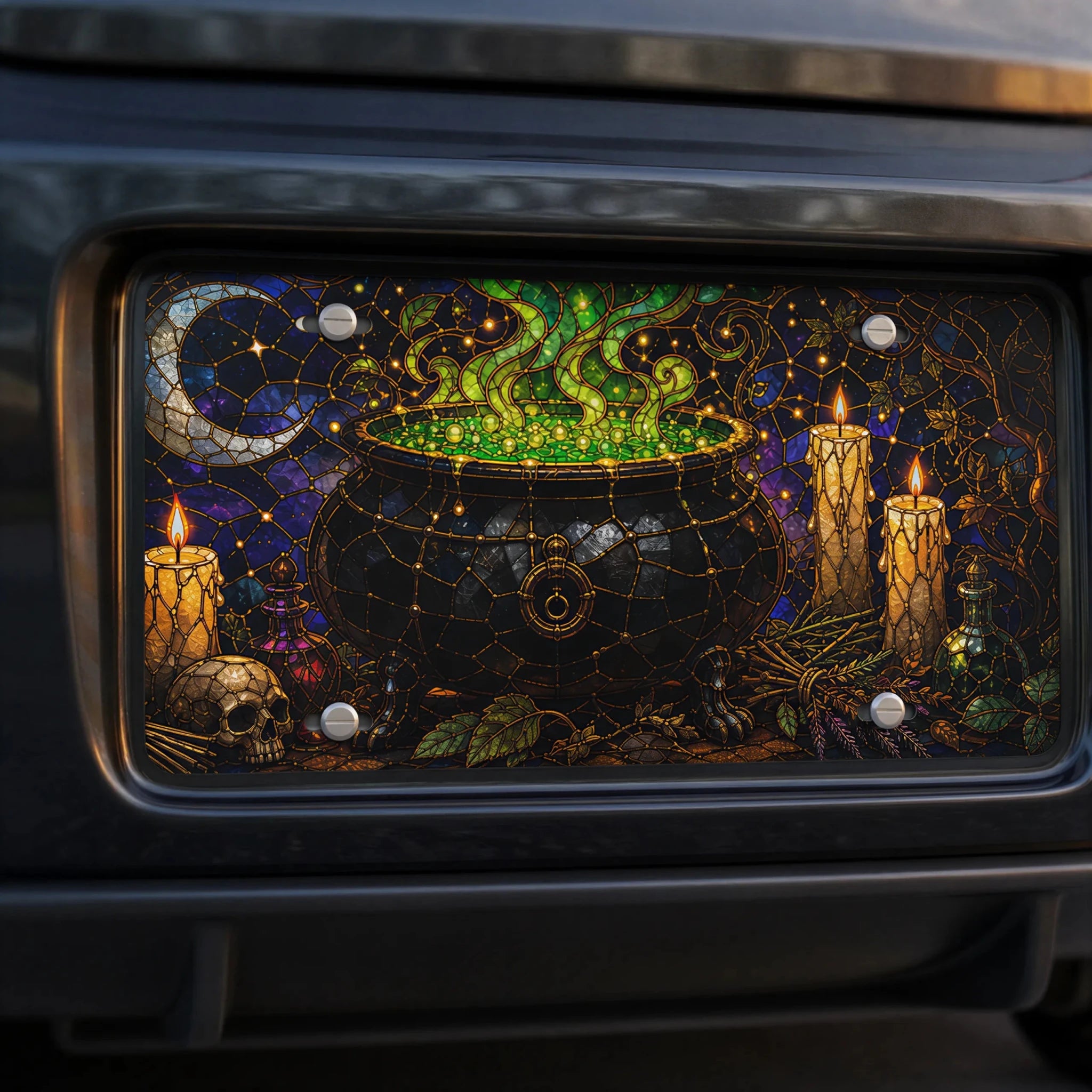Witch Cauldron Magic Vanity Plate - Road Muse