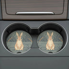 Woodland Bunny Car Coasters Set - Road Muse
