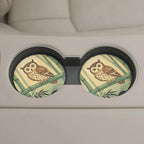 Woodland Owl Bamboo Car Coasters Set - Road Muse