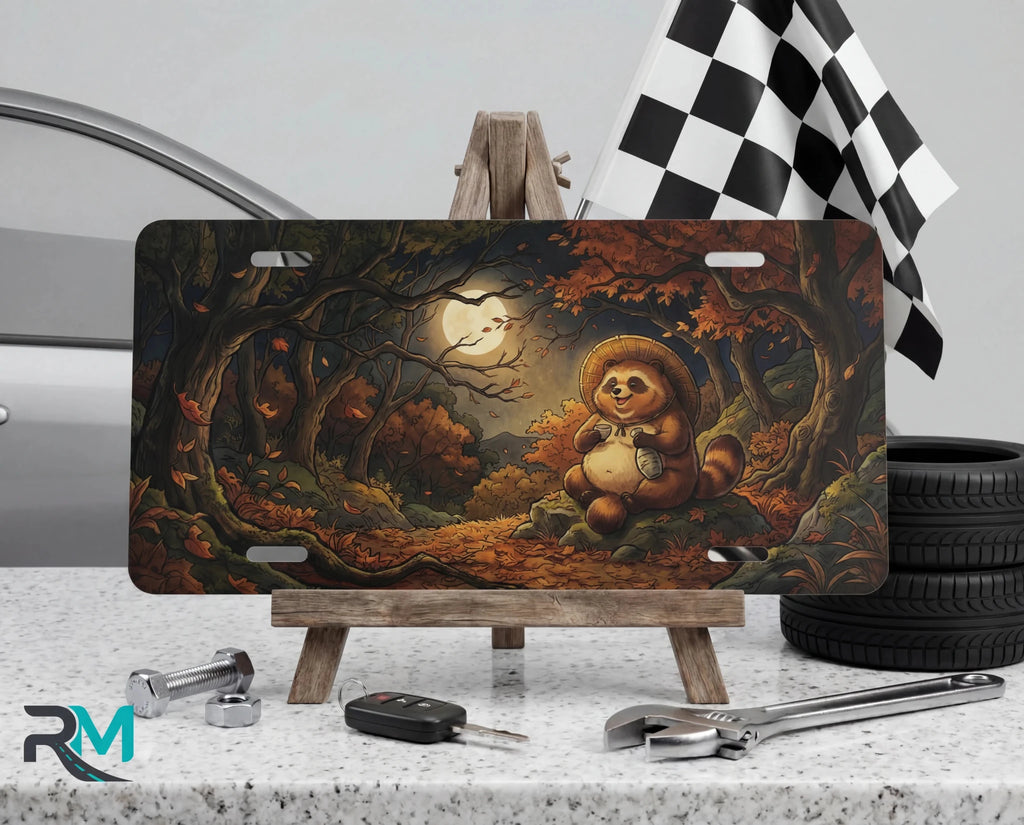 Woodland Tanuki Moonlit Forest Vanity Plate - Road Muse